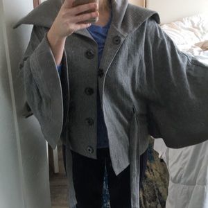 Gray Free People Jacket/Poncho/Wrap Jacket
